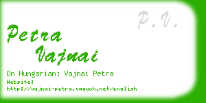 petra vajnai business card